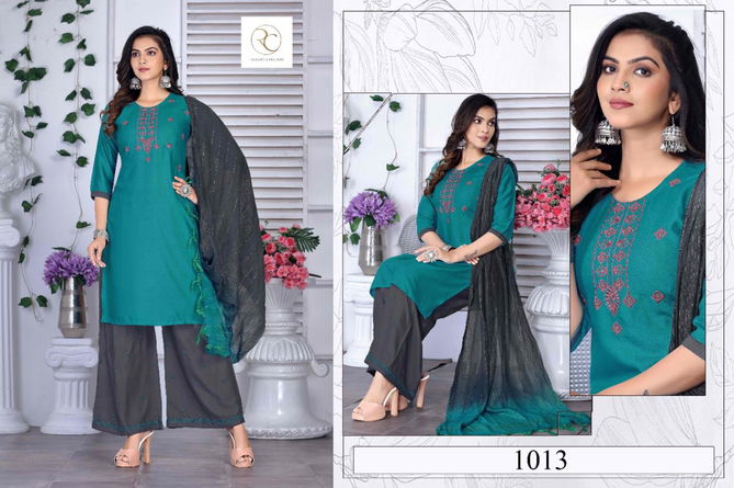 Rc Kesariya 1 Latest Fancy Ethnic Wear Rayon Ready Made Suit Collection